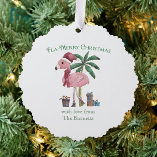 Adorno De Papel Navidad Tropical Flamenco
