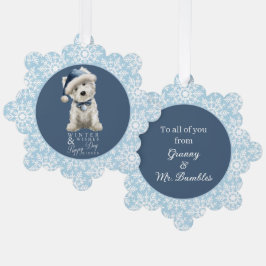 Adorno De Papel Navidad Westie Blanca