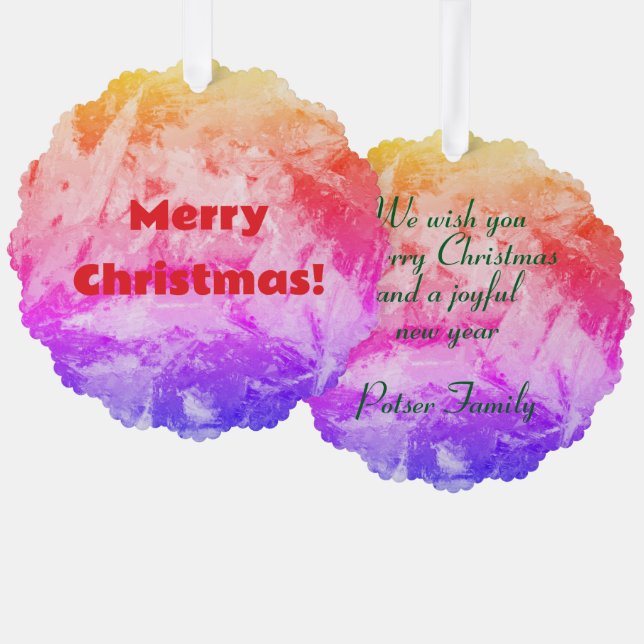 Adorno De Papel Navidades artísticos personalizados (Anverso/Reverso)