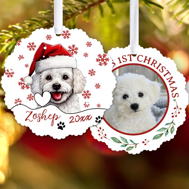 Adorno De Papel Navidades Bichon Frise Dog Personalizado (Subido por el creador)