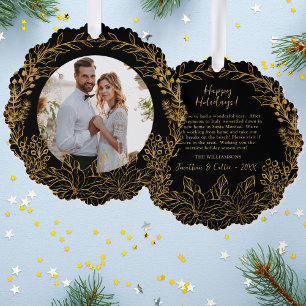 Adorno De Papel Navidades botánicos de oro Personalizado de corona