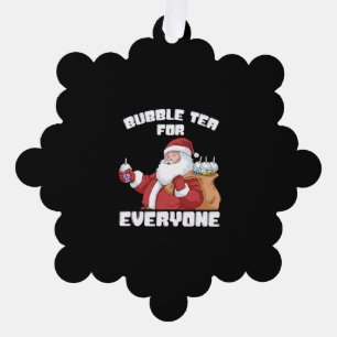 Adorno De Papel Navidades Bubble Tea Gift Santa Claus Boba Tea