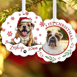 Adorno De Papel Navidades Bulldog estadounidense personalizado