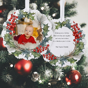 Adorno De Papel Navidades coloridos festivos acuarela Foto Wreath
