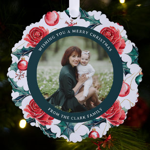 Adorno De Papel Navidades coloridos Foto-verde de la floración bot