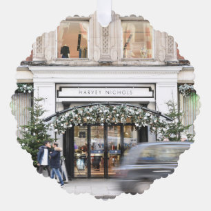 Adorno De Papel Navidades Comprando Knightsbridge Londres Taxi Rei