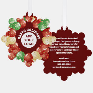Adorno De Papel Navidades con logotipo de negocios personalizado G
