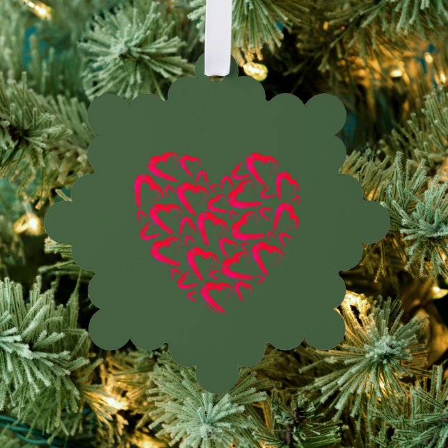 Adorno De Papel Navidades Cranberry Heart Paper Snowflake Ornament (Insitu (árbol))