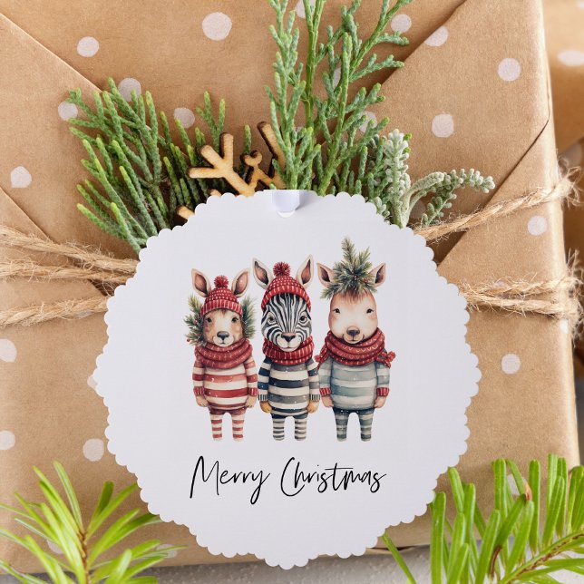 Adorno De Papel Navidades de acuarela de época animales (Subido por el creador)