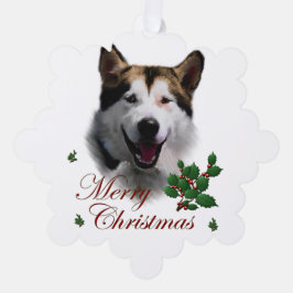 Adorno De Papel Navidades de Alaskan Malamute