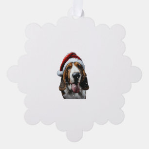 Adorno De Papel Navidades de Basset Hound