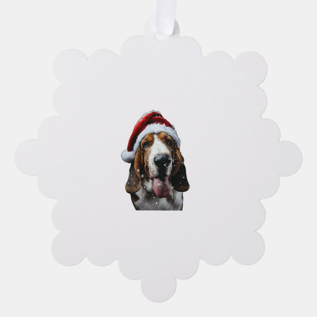 Adorno De Papel Navidades de Basset Hound (Anverso)