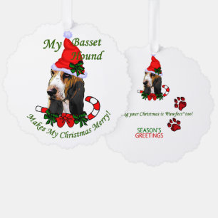Adorno De Papel Navidades de Basset Hound Lovers
