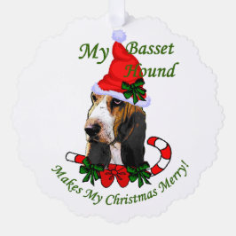 Adorno De Papel Navidades de Basset Hound Lovers