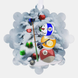 Adorno De Papel Navidades de Billiard Ball Snowman