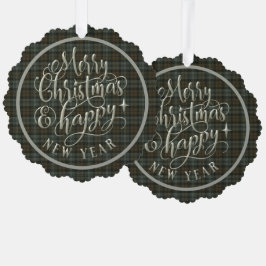 Adorno De Papel Navidades de Black Watch Weathered Scottish Tartan