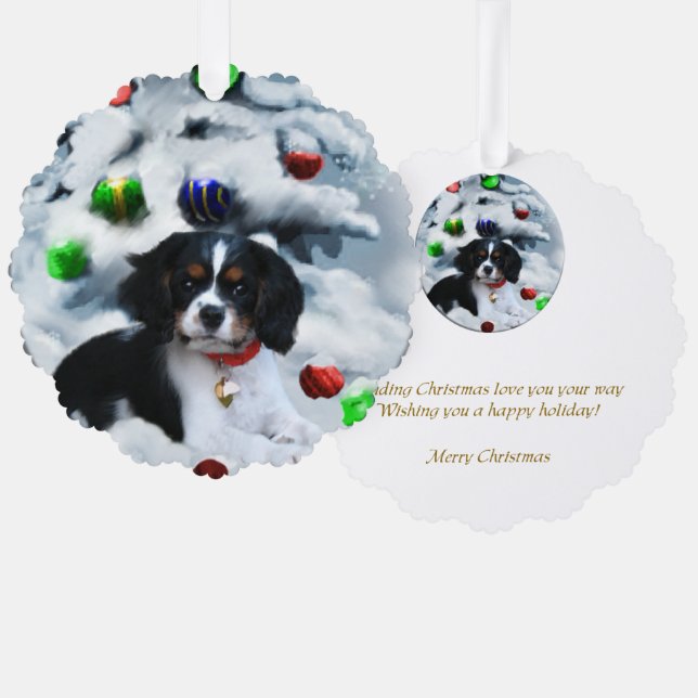 Adorno De Papel Navidades de Cavalier King Charles Spaniel (Anverso/Reverso)