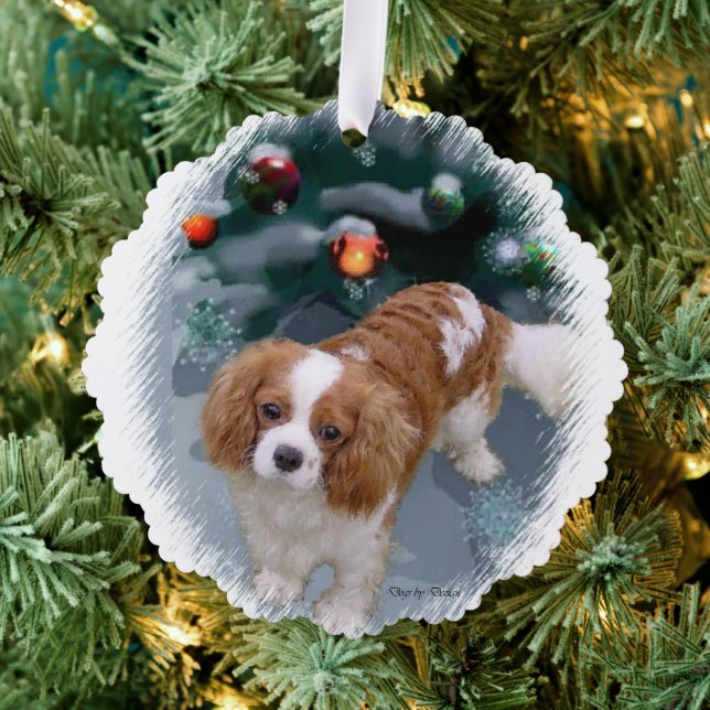 Adorno De Papel Navidades de Cavalier King Charles Spaniel (Insitu (árbol))