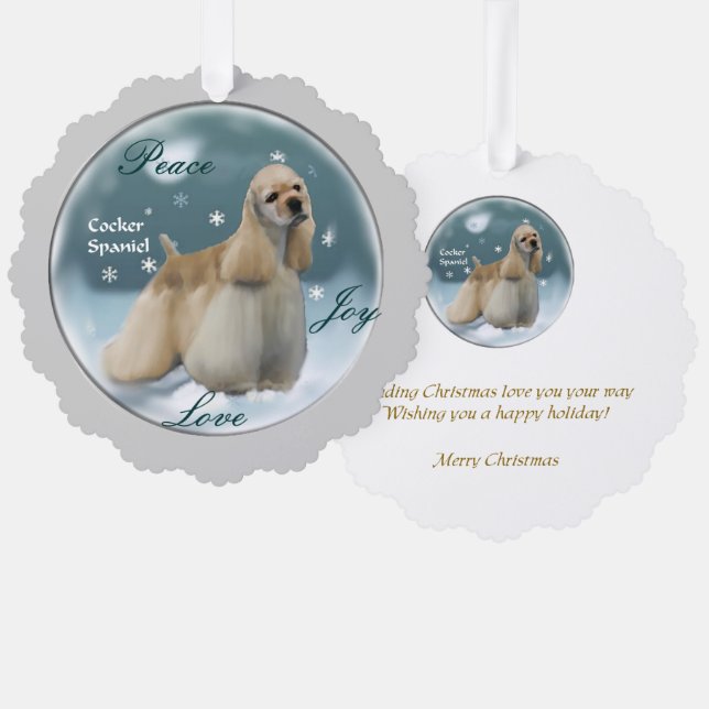 Adorno De Papel Navidades de Cocker Spaniel Regalos (Anverso/Reverso)