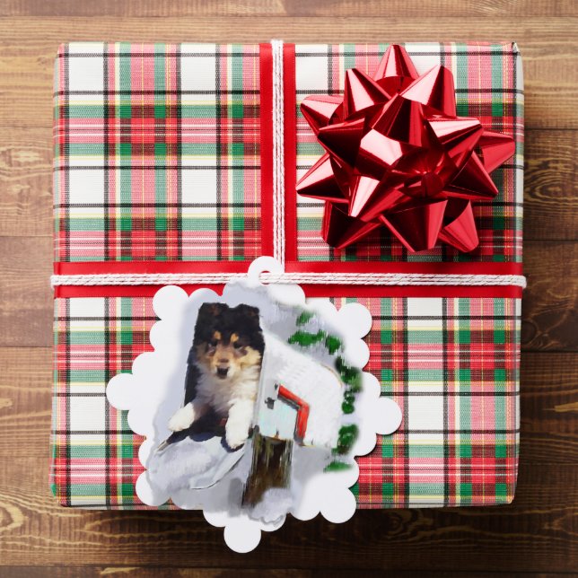 Adorno De Papel Navidades de Collie Puppy (Insitu (Regalo))