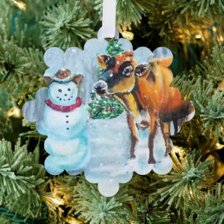 Adorno De Papel Navidades de Cowboy Snowman