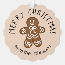 Adorno De Papel Navidades de Cute Gingerbread Man