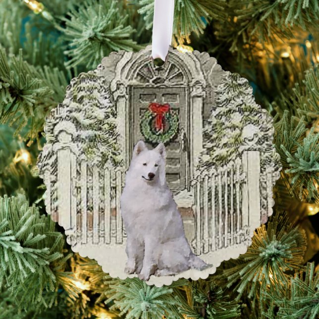 Adorno De Papel Navidades de Cute Samoyed Lovers (Insitu (árbol))