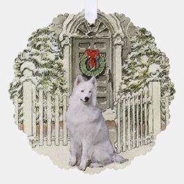 Adorno De Papel Navidades de Cute Samoyed Lovers