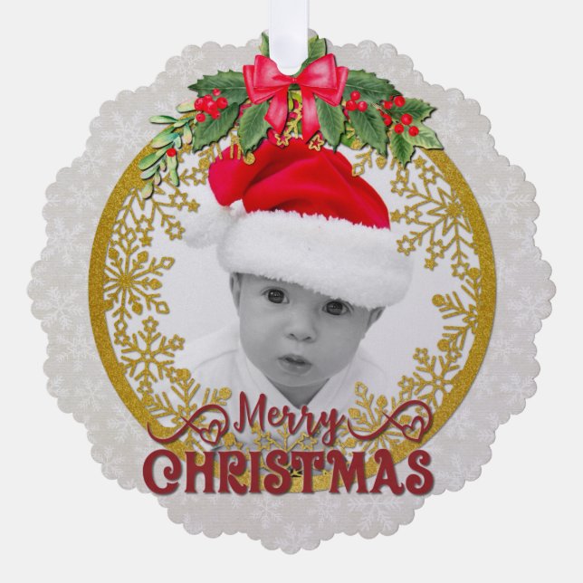 Adorno De Papel Navidades de estadísticas de recién nacido, anunci (Anverso)