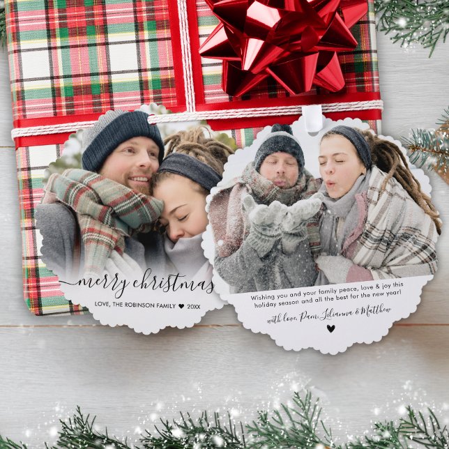 Adorno De Papel Navidades de fotografía de 2 parejas con escritura (Subido por el creador)