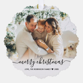 Adorno De Papel Navidades de fotografía de escritura negra moderna