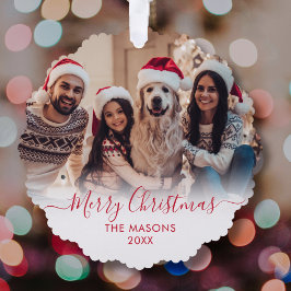 Adorno De Papel Navidades de fotografía de escritura roja blanca m