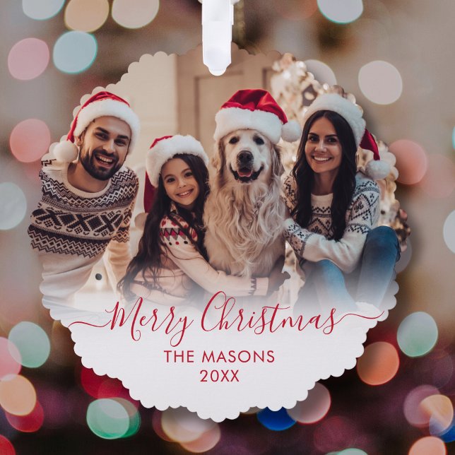 Adorno De Papel Navidades de fotografía de escritura roja blanca m (Subido por el creador)