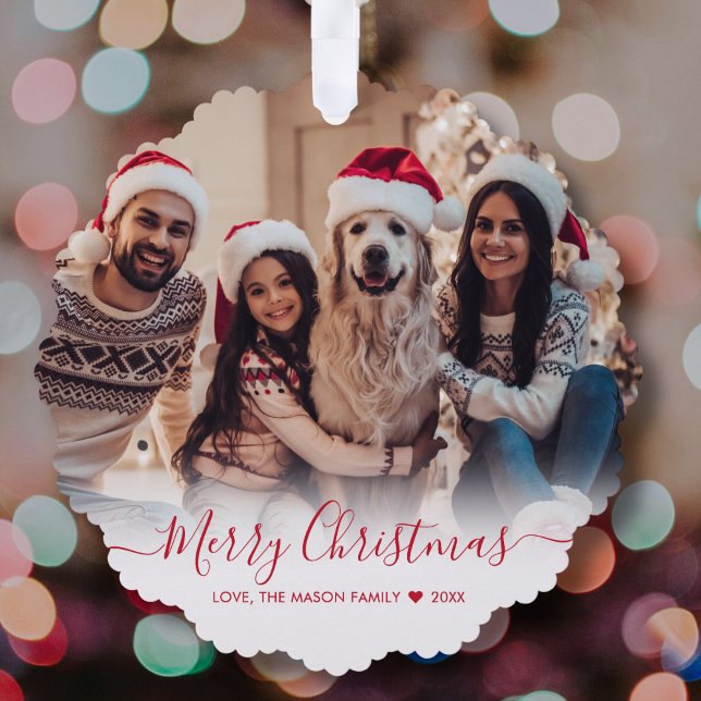 Adorno De Papel Navidades de fotografía de escritura roja moderna  (Subido por el creador)