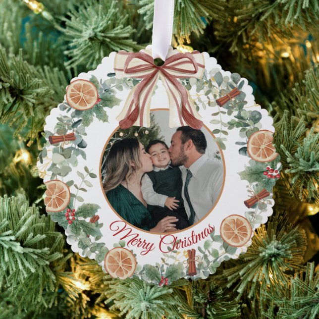 Adorno De Papel Navidades de fotografía de la familia Rustic Wreat (Insitu (árbol))