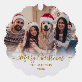 Adorno De Papel Navidades de fotografía de la familia White 2 con 