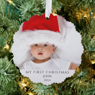 Adorno De Papel Navidades de fotografía de niños personalizados