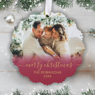 Adorno De Papel Navidades de fotografía familiares con guión de or