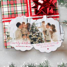 Adorno De Papel Navidades de fotografía familiares de 2 guiones ro