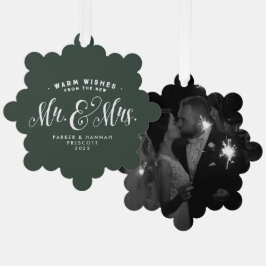 Adorno De Papel Navidades de fotografía verde y nuevo