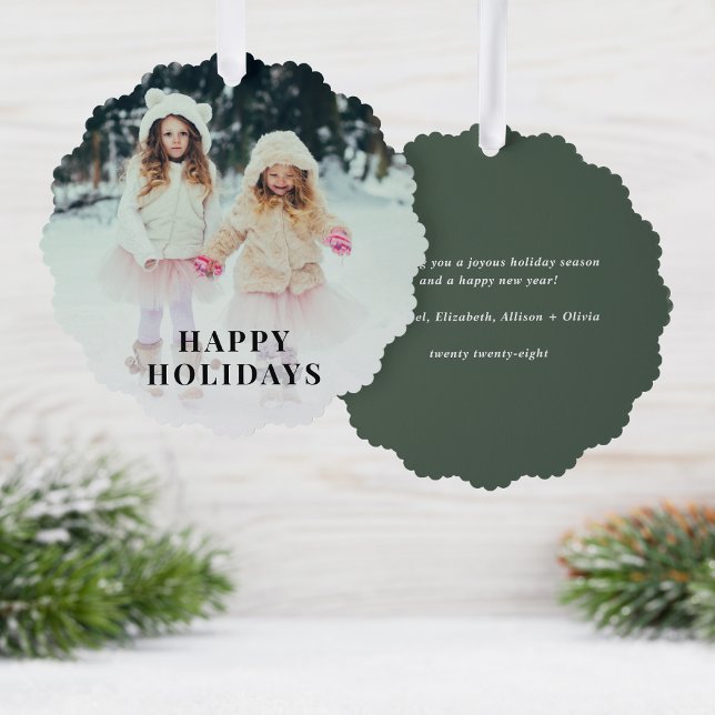 Adorno De Papel Navidades de fotos de Felices Fiestas (Share the love and warmth of the holiday season with a photo paper ornament card)
