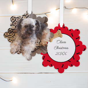 Adorno De Papel Navidades de fotos de perros personalizados