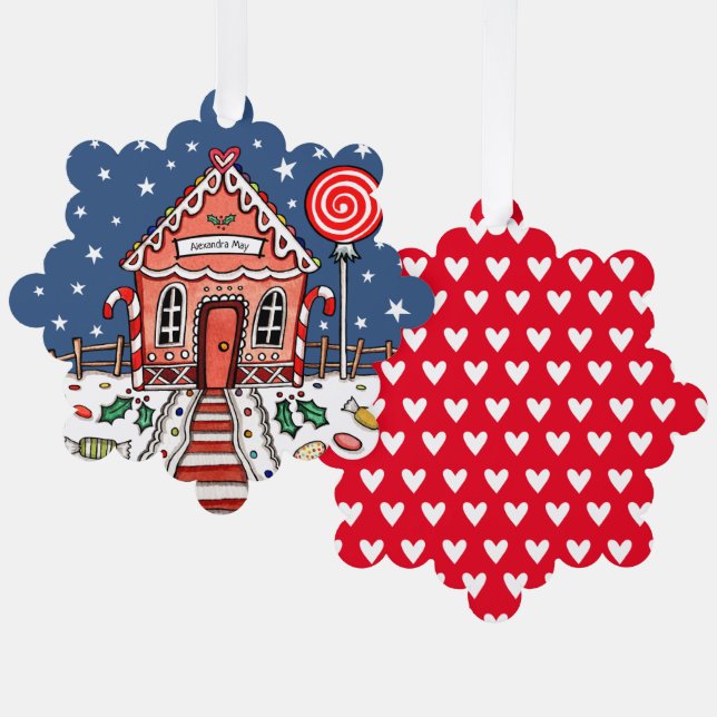 Adorno De Papel Navidades de Gingerbread House (Anverso/Reverso)