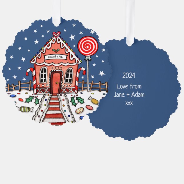 Adorno De Papel Navidades de Gingerbread House (Anverso/Reverso)