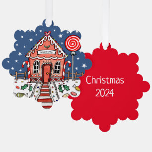 Adorno De Papel Navidades de Gingerbread House