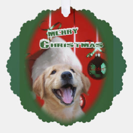 Adorno De Papel Navidades de Golden Retriever