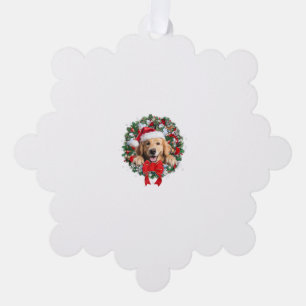 Adorno De Papel Navidades de Golden Retriever con Navidad de decor