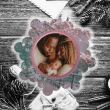 Navidades de invierno rosados, foto de la familia