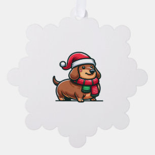 Adorno De Papel Navidades de la elegancia de Dachshund Anticipatio