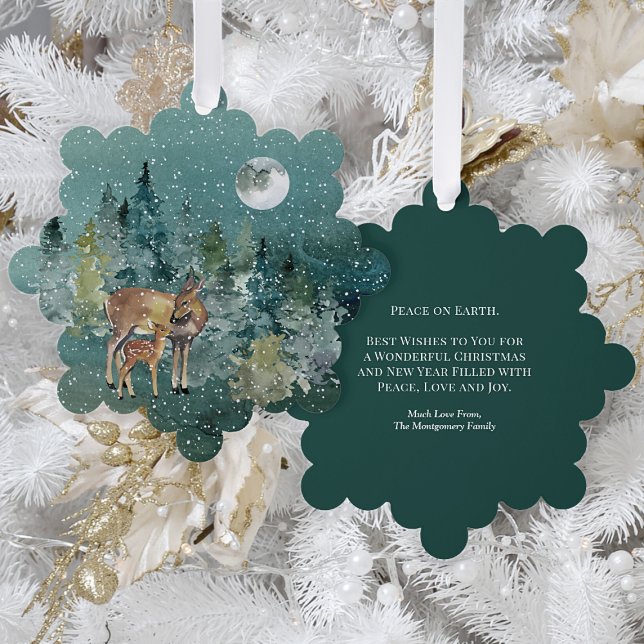 Adorno De Papel Navidades de la nevada de la luna llena del bosque (Subido por el creador)